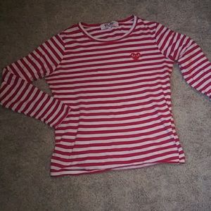 Comme des Garcons red stripped Long sleeve